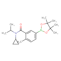 Chemical structure of N-cyclopropyl-2-methyl-N-(propan-2-yl)-5-(4,4,5,5-tetramethyl-1,3,2-dioxaborolan-2-yl)benzamide - CSSB03591903354