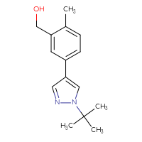 Chemical structure of [5-(1-tert-butyl-1H-pyrazol-4-yl)-2-methylphenyl]methanol - CSSB02000258373