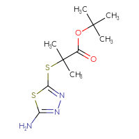 Chemical structure of tert-butyl 2-[(5-amino-1,3,4-thiadiazol-2-yl)sulfanyl]-2-methylpropanoate - CSSB00015281157