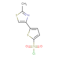 Chemical structure of 5-(2-methyl-1,3-thiazol-4-yl)thiophene-2-sulfonyl chloride - CSSB00000042347