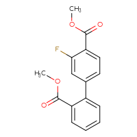 Chemical structure of 2,4'-dimethyl 3'-fluoro-[1,1'-biphenyl]-2,4'-dicarboxylate - CSSB00138415100