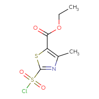 Chemical structure of ethyl 2-(chlorosulfonyl)-4-methyl-1,3-thiazole-5-carboxylate - CSSB00000041264