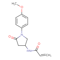 Chemical structure of N-[1-(4-methoxyphenyl)-5-oxopyrrolidin-3-yl]prop-2-enamide - CSSB00138552322