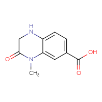 Chemical structure of 4-methyl-3-oxo-1,2,3,4-tetrahydroquinoxaline-6-carboxylic acid - CSSB00010923697