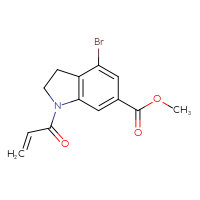Chemical structure of methyl 4-bromo-1-(prop-2-enoyl)-2,3-dihydro-1H-indole-6-carboxylate - CSSB21531616234