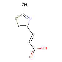 Chemical structure of (2E)-3-(2-methyl-1,3-thiazol-4-yl)prop-2-enoic acid - CSSB00102558160