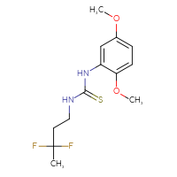 Chemical structure of 3-(3,3-difluorobutyl)-1-(2,5-dimethoxyphenyl)thiourea - CSSB02039633580