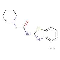 Chemical structure of N-(4-methyl-1,3-benzothiazol-2-yl)-2-(piperidin-1-yl)acetamide - CSSB00132321385