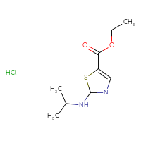Chemical structure of ethyl 2-[(propan-2-yl)amino]-1,3-thiazole-5-carboxylate hydrochloride - CSSB20963520150