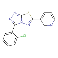 Chemical structure of 3-[3-(2-chlorophenyl)-[1,2,4]triazolo[3,4-b][1,3,4]thiadiazol-6-yl]pyridine - CSSB00121638173