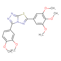 Chemical structure of 3-(3,4-dimethoxyphenyl)-6-(3,4,5-trimethoxyphenyl)-[1,2,4]triazolo[3,4-b][1,3,4]thiadiazole - CSSB00121637248