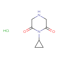 Chemical structure of 1-cyclopropylpiperazine-2,6-dione hydrochloride - CSSB00025706759