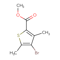 Chemical structure of methyl 4-bromo-3,5-dimethylthiophene-2-carboxylate - CSSB00010131596