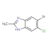 Chemical structure of 5-bromo-6-chloro-2-methyl-1H-1,3-benzodiazole - CSSB00012344736