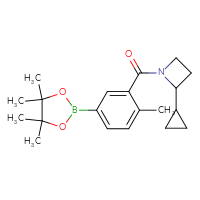 Chemical structure of 2-cyclopropyl-1-[2-methyl-5-(4,4,5,5-tetramethyl-1,3,2-dioxaborolan-2-yl)benzoyl]azetidine - CSSB02533257967