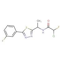 Chemical structure of 2-chloro-2-fluoro-N-{1-[5-(3-fluorophenyl)-1,3,4-thiadiazol-2-yl]ethyl}acetamide - CSSB21332118749