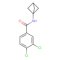 Chemical structure of N-{bicyclo[1.1.1]pentan-1-yl}-3,4-dichlorobenzamide - CSSB01156964479