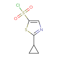 Chemical structure of 2-cyclopropyl-1,3-thiazole-5-sulfonyl chloride - CSSB00020249830