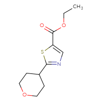 Chemical structure of ethyl 2-(oxan-4-yl)-1,3-thiazole-5-carboxylate - CSSB00020635223