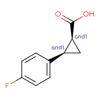 Chemical structure of rac-(1R,2S)-2-(4-fluorophenyl)cyclopropane-1-carboxylic acid - CSSB20620702739