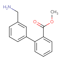 Chemical structure of methyl 3'-(aminomethyl)-[1,1'-biphenyl]-2-carboxylate - CSSB02192781365