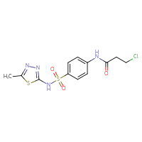 Chemical structure of 3-chloro-N-{4-[(5-methyl-1,3,4-thiadiazol-2-yl)sulfamoyl]phenyl}propanamide - CSSB00020598673