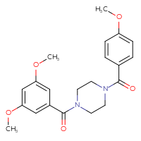 Chemical structure of 1-(3,5-dimethoxybenzoyl)-4-(4-methoxybenzoyl)piperazine - CSSB00027246464