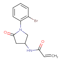 Chemical structure of N-[1-(2-bromophenyl)-5-oxopyrrolidin-3-yl]prop-2-enamide - CSSB21332062242