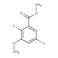 Chemical structure of methyl 5-chloro-2-fluoro-3-methoxybenzoate - CSSB00041692401