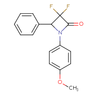 Chemical structure of 3,3-difluoro-1-(4-methoxyphenyl)-4-phenylazetidin-2-one - CSSB00026719942
