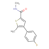 Chemical structure of 4-(4-fluorophenyl)-N,5-dimethylthiophene-2-carboxamide - CSSB01997739930