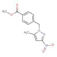 Chemical structure of methyl 4-[(5-methyl-3-nitro-1H-pyrazol-1-yl)methyl]benzoate - CSSB00015197181