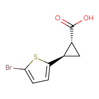 Chemical structure of (1R,2R)-2-(5-bromothiophen-2-yl)cyclopropane-1-carboxylic acid - CSSB00121570854