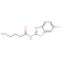Chemical structure of N-(6-fluoro-1,3-benzothiazol-2-yl)pentanamide - CSSB00026313837