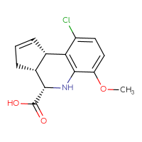 Chemical structure of (3aR,4S,9bS)-9-chloro-6-methoxy-3H,3aH,4H,5H,9bH-cyclopenta[c]quinoline-4-carboxylic acid - CSSB00103154247