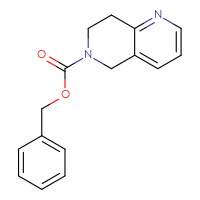 Chemical structure of benzyl 5,6,7,8-tetrahydro-1,6-naphthyridine-6-carboxylate - CSSB00013006941