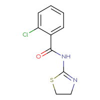 Chemical structure of 2-chloro-N-(4,5-dihydro-1,3-thiazol-2-yl)benzamide - CSSB00046120552
