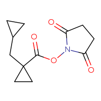 Chemical structure of 2,5-dioxopyrrolidin-1-yl 1-(cyclopropylmethyl)cyclopropane-1-carboxylate - CSSB02162505177