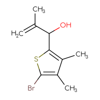 Chemical structure of 1-(5-bromo-3,4-dimethylthiophen-2-yl)-2-methylprop-2-en-1-ol - CSSB02516733114