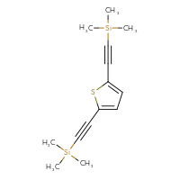 Chemical structure of trimethyl(2-{5-[2-(trimethylsilyl)ethynyl]thiophen-2-yl}ethynyl)silane - CSSB00132308716