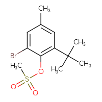 Chemical structure of 2-bromo-6-tert-butyl-4-methylphenyl methanesulfonate - CSSB21432451900