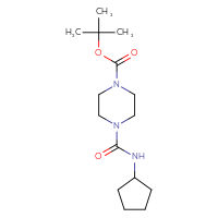 Chemical structure of tert-butyl 4-(cyclopentylcarbamoyl)piperazine-1-carboxylate - CSSB00028327432