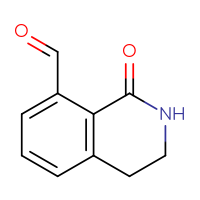 Chemical structure of 1-oxo-1,2,3,4-tetrahydroisoquinoline-8-carbaldehyde - CSSB00102522856