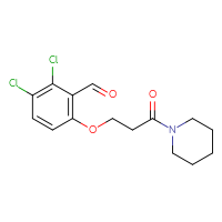 Chemical structure of 2,3-dichloro-6-[3-oxo-3-(piperidin-1-yl)propoxy]benzaldehyde - CSSB21414491258