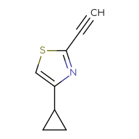 Chemical structure of 4-cyclopropyl-2-ethynyl-1,3-thiazole - CSSB00011105024