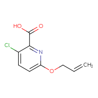 Chemical structure of 3-chloro-6-(prop-2-en-1-yloxy)pyridine-2-carboxylic acid - CSSB00000744842
