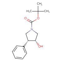 Chemical structure of tert-butyl (3R,4R)-3-hydroxy-4-phenylpyrrolidine-1-carboxylate - CSSB02517441600