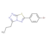 Chemical structure of 6-(4-bromophenyl)-3-propyl-[1,2,4]triazolo[3,4-b][1,3,4]thiadiazole - CSSB00121636957