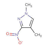 Chemical structure of 1,4-dimethyl-3-nitro-1H-pyrazole - CSSB00010270920