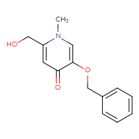 Chemical structure of 5-(benzyloxy)-2-(hydroxymethyl)-1-methyl-1,4-dihydropyridin-4-one - CSSB00000684607